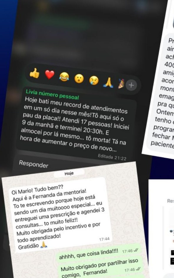 Print de mensagem — 17 atendimentos em um dia